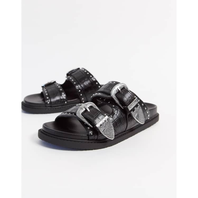 Topshop black sliders sales