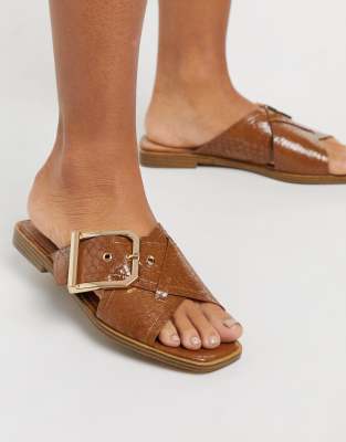 tan croc sandals