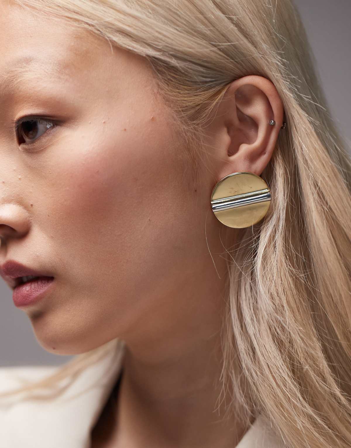Topshop buffy statement stud earrings in gold