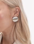 [Topshop] Topshop buffy statement stud earrings in silver tone One Size SILVER