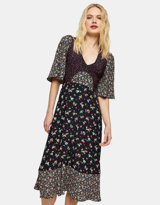 Topshop – Buntes Midikleid mit verschiedenen Blumenprints, 4 von 4