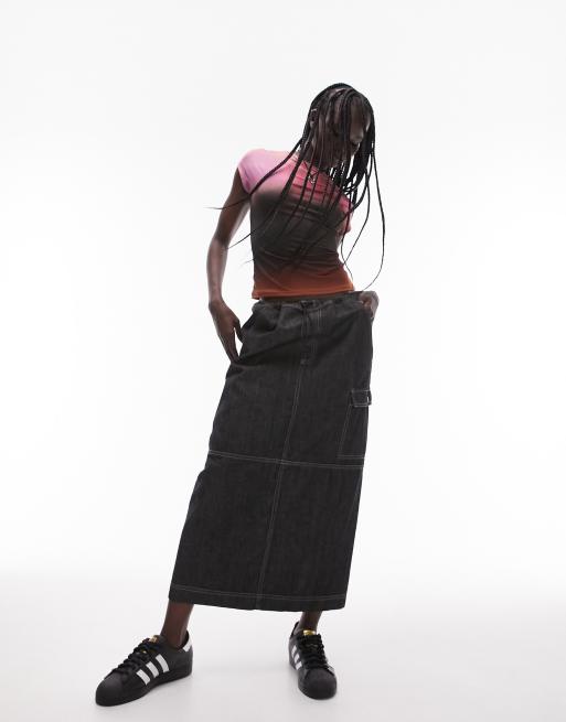 Topshop – Buntes Mikrofaser-T-Shirt mit Farbverlauf und U-Boot-Ausschnitt, 4 von 4