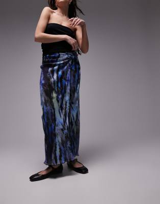 butterfly print wrap midi in multi