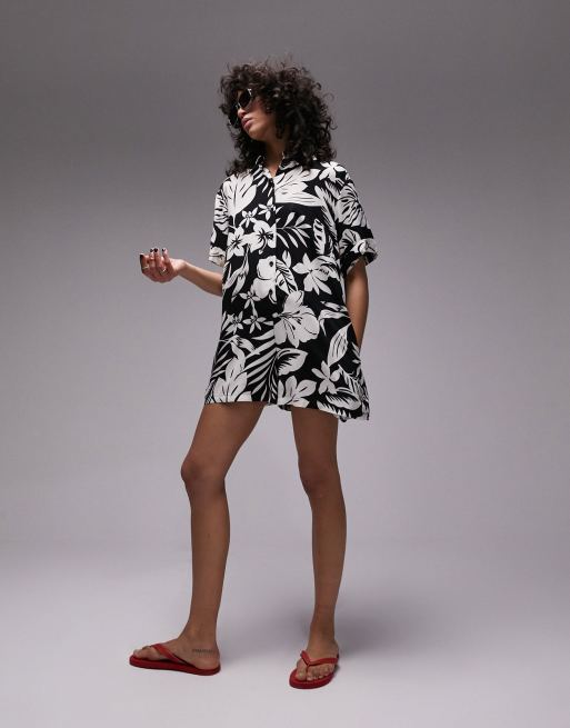 Topshop palm 2025 print dress