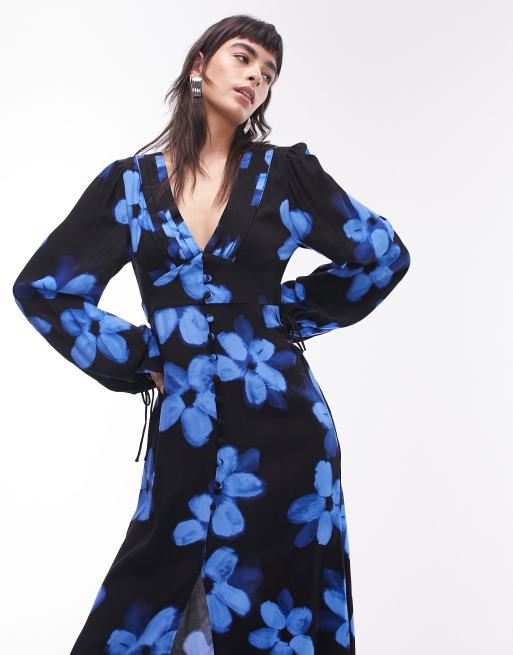 Topshop blue clearance floral dress