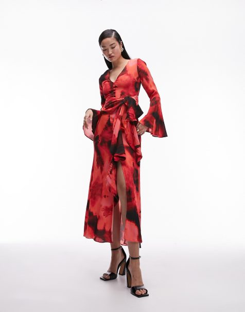 Urban Revivo Belted Floral Chiffon Dress 2024, Buy Urban Revivo Online