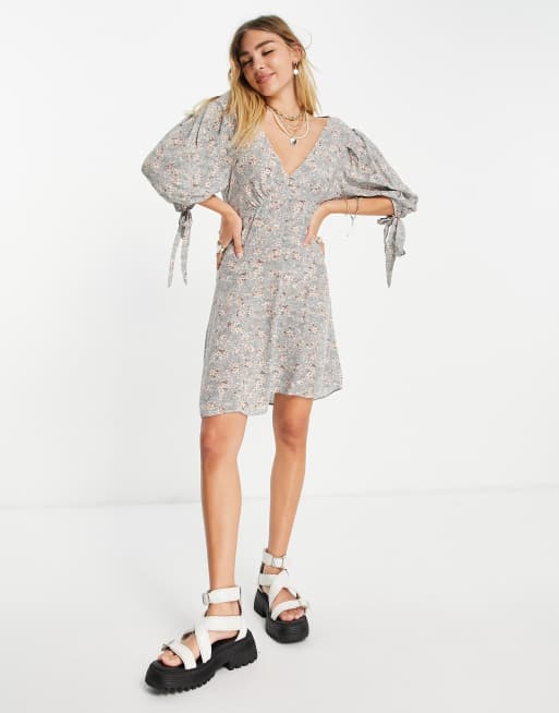 Topshop ditsy 2025 button shirt dress