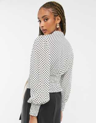 topshop polka dot top