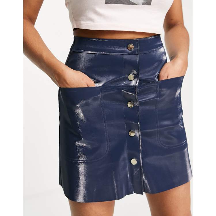 Navy 2025 vinyl skirt