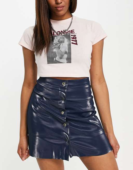 Vinyl mini 2024 skirt topshop