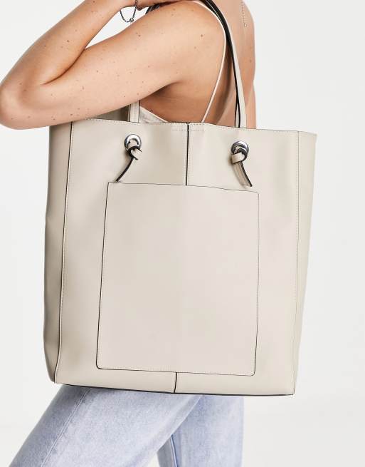 Topshop - Cabas à détail poche - Beige