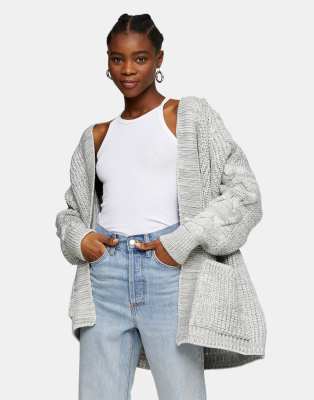 frame ribbed cardigan