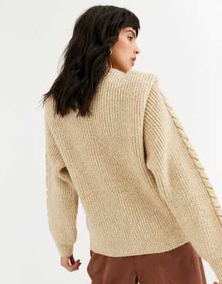 topshop chunky knit jumper in oatmeal