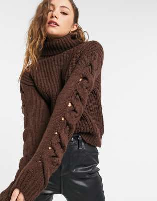 knitted jumper brown