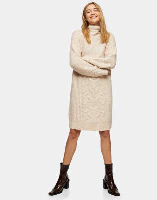 midi cable knit dress