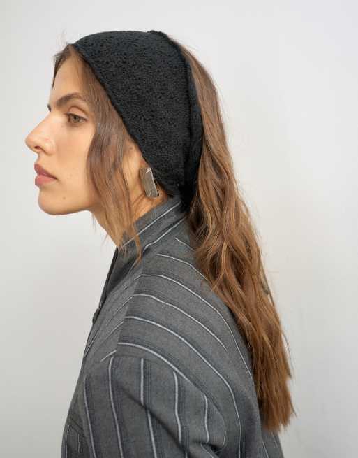 Topshop cache-oreilles en crochet noir, 3 de 3