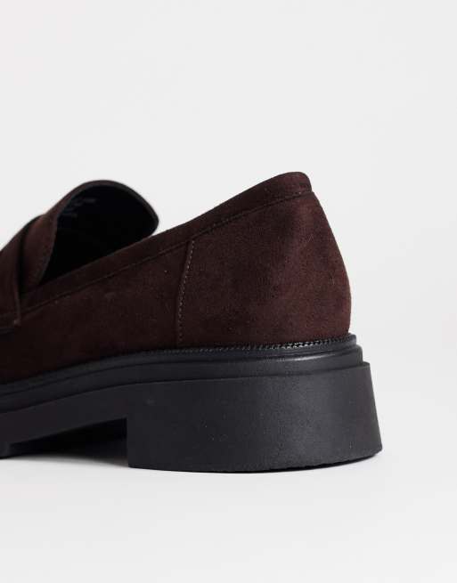 Topshop - Cade - Mocassins en imitation daim à semelle chunky - Chocolat, 3 de 4