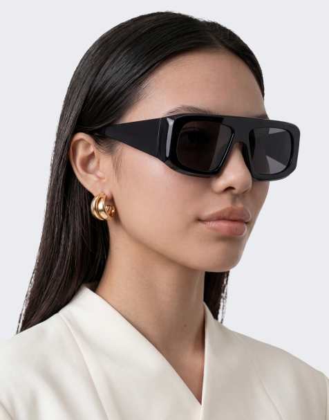 Topshop - Cairo - Lunettes de soleil carrées chunky - Noir - view 1