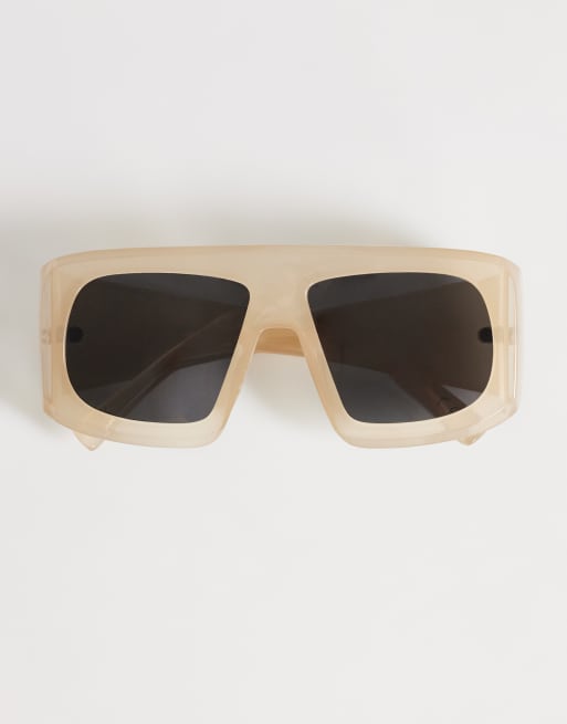 Topshop - Cairo - Råhvide chunky firkantede solbriller, 3 af 4