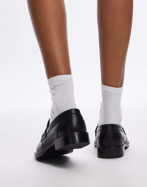 Topshop - Callie - Mocassini in pelle neri e bianchi, 3 di 4