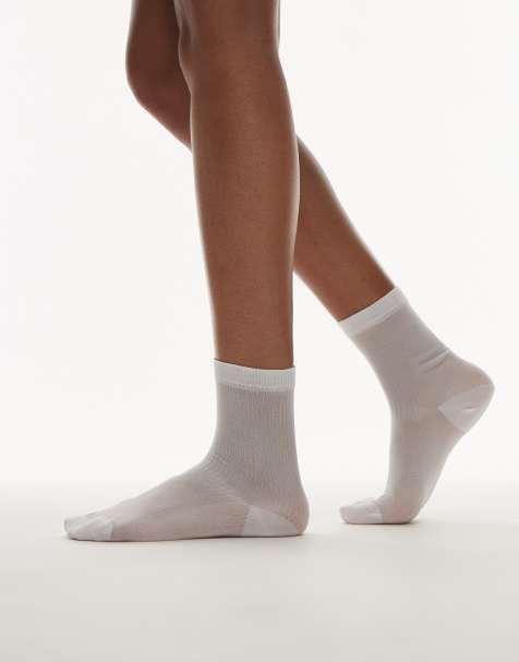 Topshop - Calzini bianchi trasparenti a coste - view 1