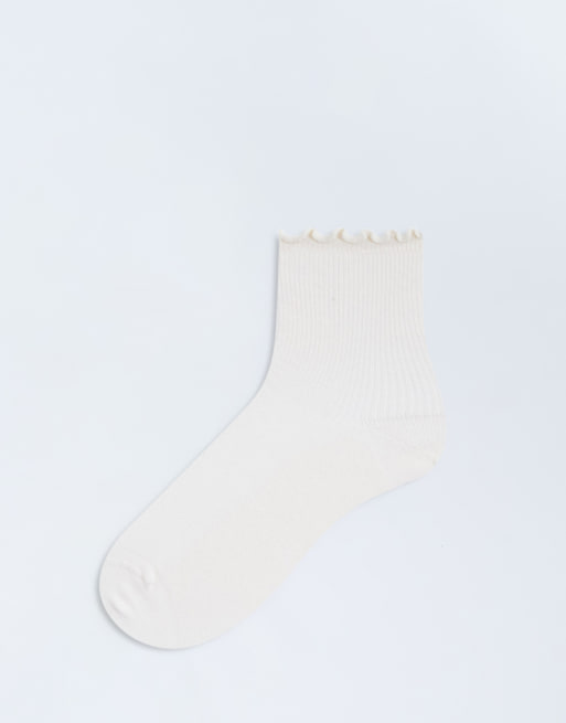 Topshop - Calzini color latticello a coste con volant