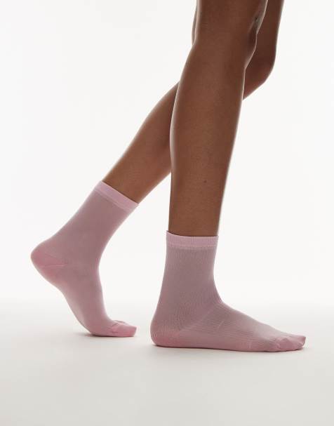 Topshop - Calzini rosa trasparenti a coste - view 1