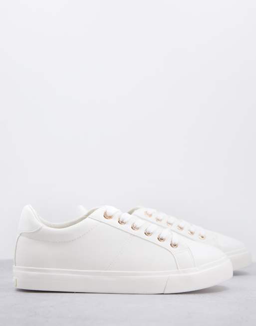 Topshop camden lace up sneaker in white