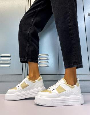 neutral chunky sneakers