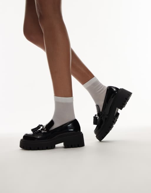 Topshop Cameron chunky loafers in black