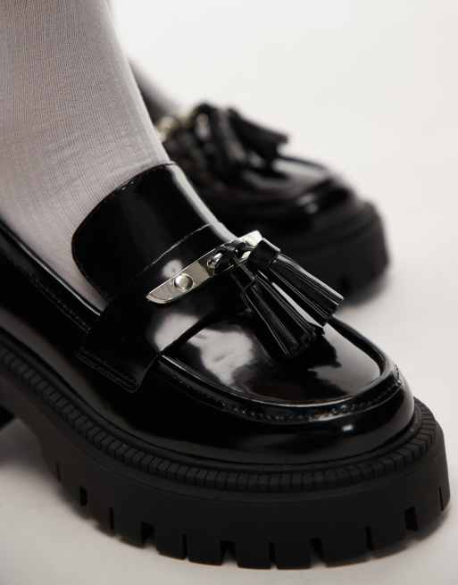 Topshop – Cameron – Czarne loafersy na grubej podeszwie, 2 z 4