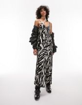 Naked Wardrobe burnout strappy back maxi dress in black tiger