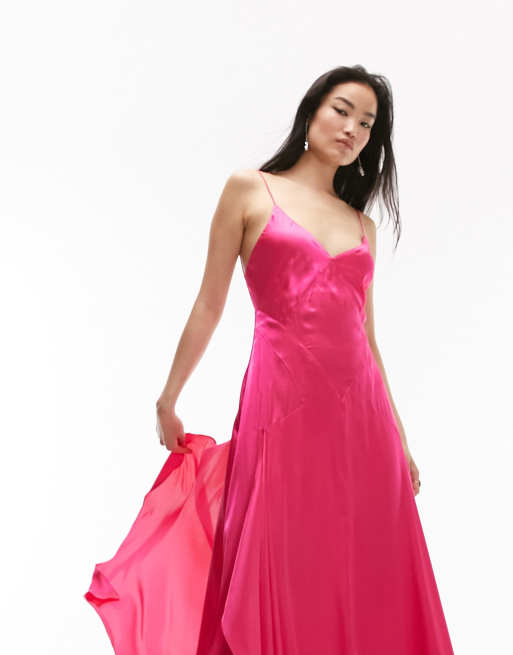 Bright satin sale dress