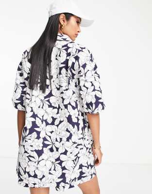 Camicia a maniche corte con stampa hawaiana oversize blu in coordinato - Topshop Camicia donna  - immagine3