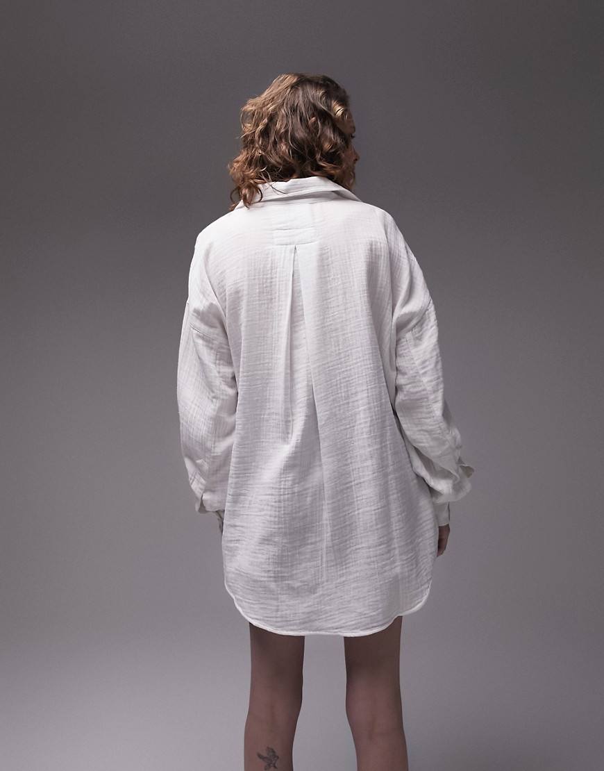 Camicia casual in cotone avorio-Bianco - Topshop Camicia donna  - immagine3