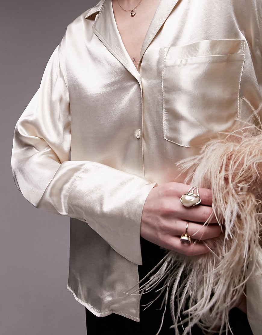 Camicia del pigiama comoda champagne-Neutro - Topshop Camicia donna  - immagine1