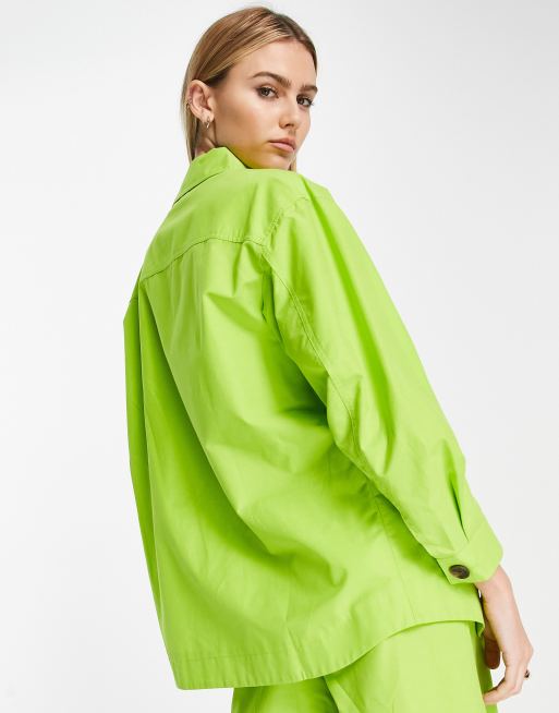 Topshop Camicia giacca verde fluo ASOS