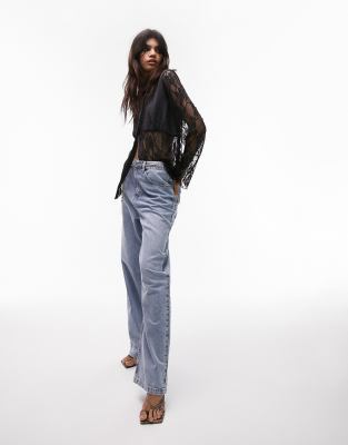 Camicia in pizzo nero trasparente - Topshop Camicia donna  - immagine3