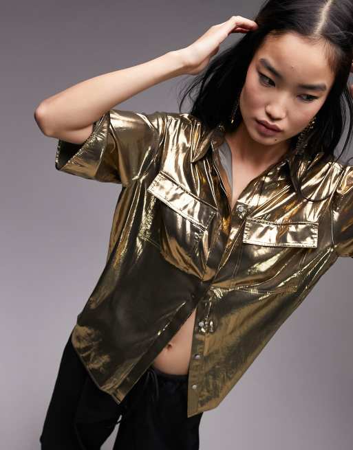 Camicia color oro outlet