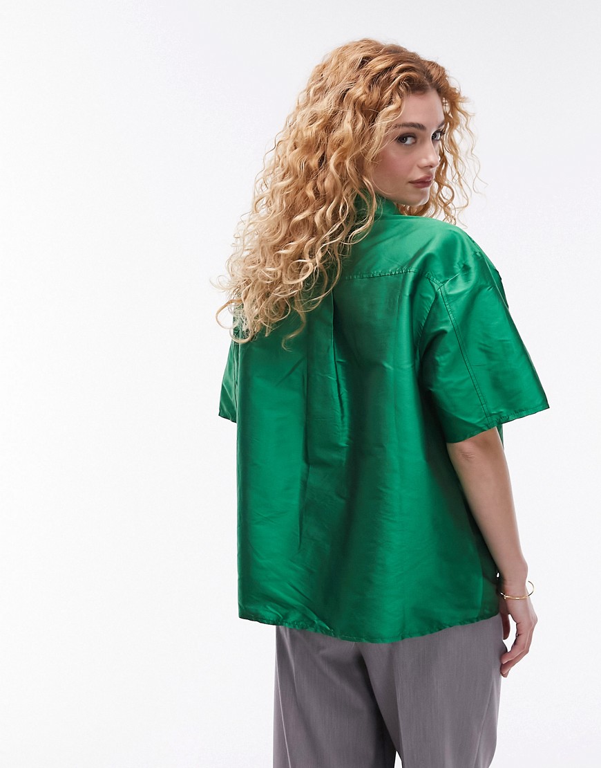 Camicia premium verde con tasche cargo - Topshop Camicia donna  - immagine3