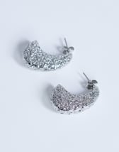 Topshop Camille textured stud earring in silver tone