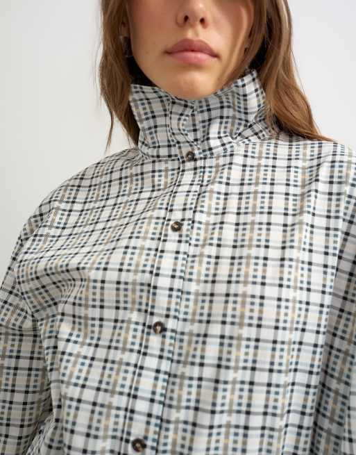 Topshop camisa con cuello alzado y estampado a cuadros, 2 de 4
