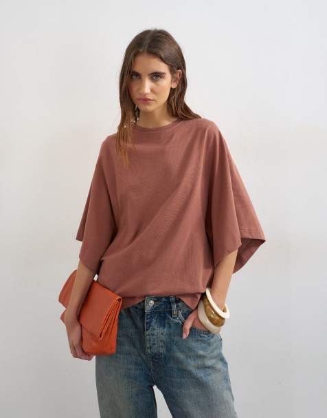 Topshop - Camiseta color pacana con mangas murciélago - view 1