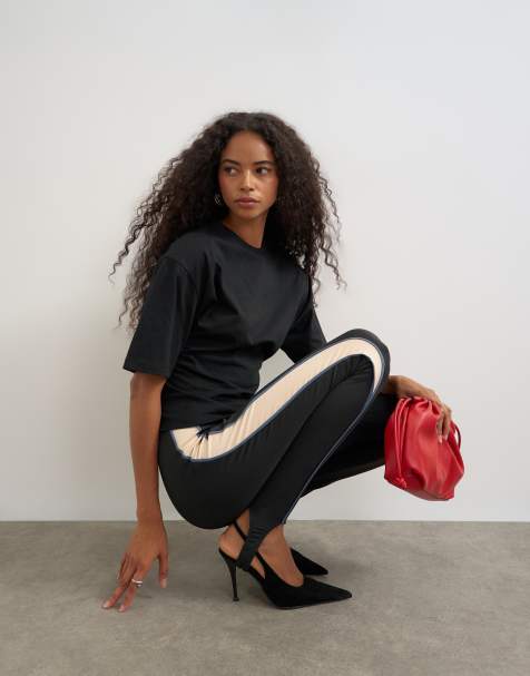 Topshop - camiseta negra de manga corta con hombreras - view 1