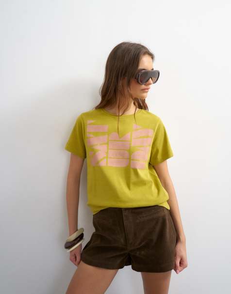 Topshop - Camiseta verde con estampado gráfico "Saturday" - view 1