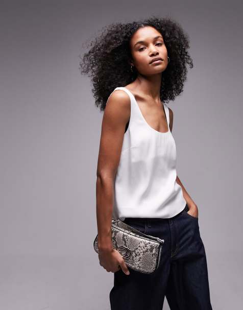 Topshop – Camisole in Elfenbein mit U-Ausschnitt - view 1