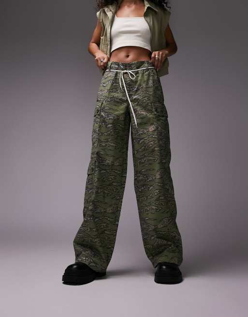 Camo wide hot sale leg pants