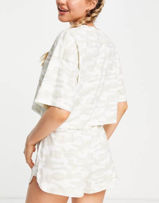 Topshop camouflage print t shirt and shorts pyjama set in multi ASOS