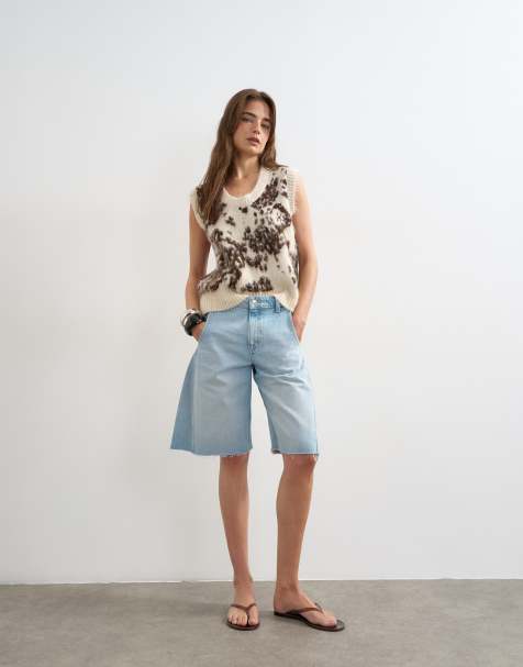 Topshop - Canotta con scollo rotondo in maglia color avorio animalier - view 1