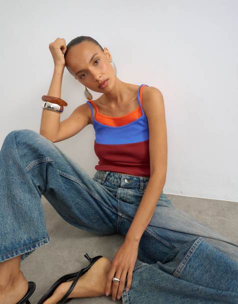 Topshop - Canotta gialla color block - view 1